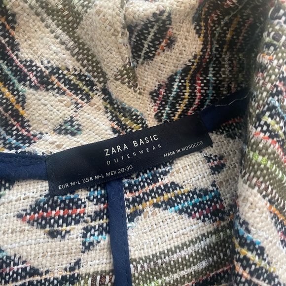 Zara Casual Open Multicoloured Textured Jacket - Picture 3 of 7